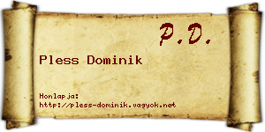 Pless Dominik névjegykártya